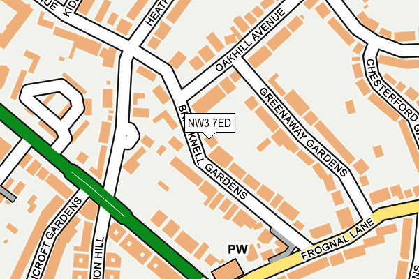 NW3 7ED map - OS OpenMap – Local (Ordnance Survey)