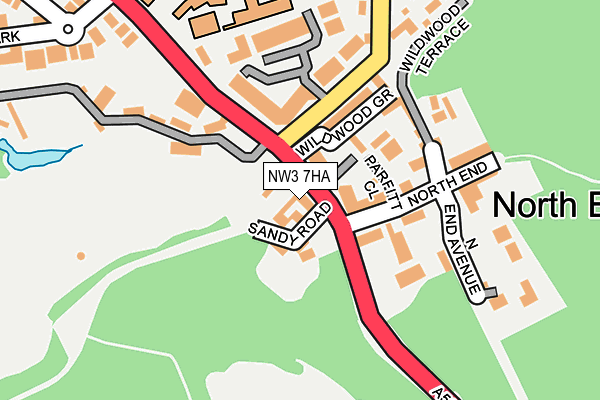 NW3 7HA map - OS OpenMap – Local (Ordnance Survey)