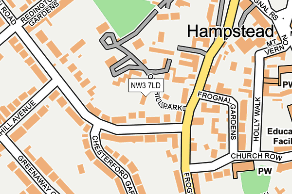 NW3 7LD map - OS OpenMap – Local (Ordnance Survey)