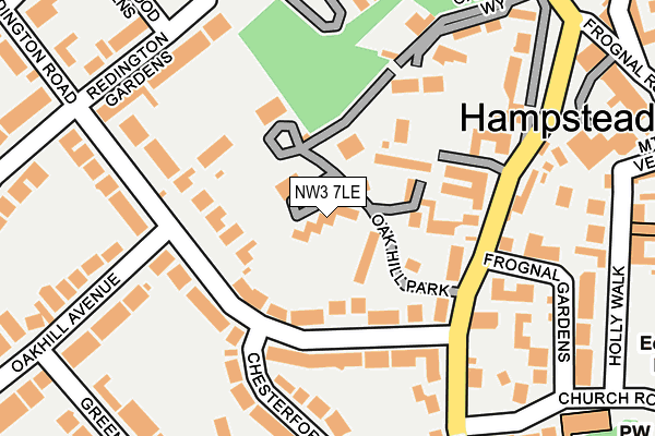 NW3 7LE map - OS OpenMap – Local (Ordnance Survey)