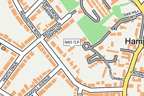 NW3 7LP map - OS OpenMap – Local (Ordnance Survey)