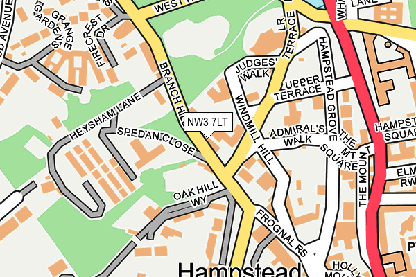 NW3 7LT map - OS OpenMap – Local (Ordnance Survey)
