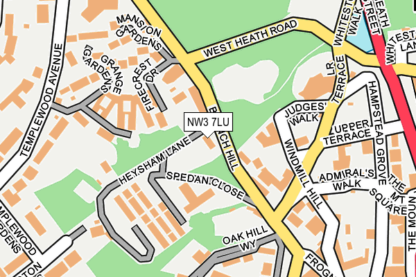 NW3 7LU map - OS OpenMap – Local (Ordnance Survey)
