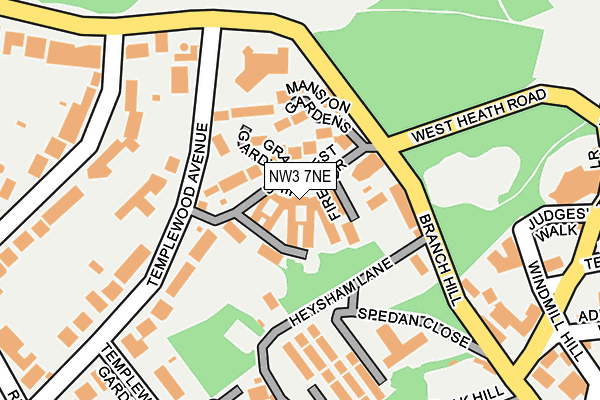 NW3 7NE map - OS OpenMap – Local (Ordnance Survey)
