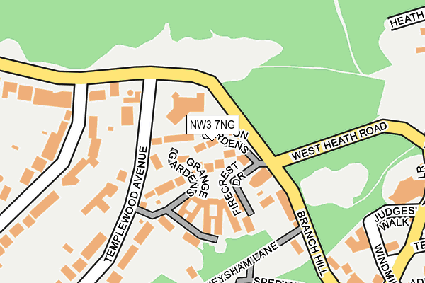 NW3 7NG map - OS OpenMap – Local (Ordnance Survey)