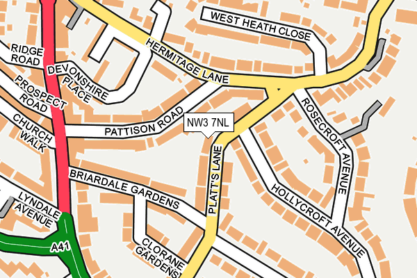 NW3 7NL map - OS OpenMap – Local (Ordnance Survey)