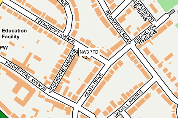 NW3 7PD map - OS OpenMap – Local (Ordnance Survey)