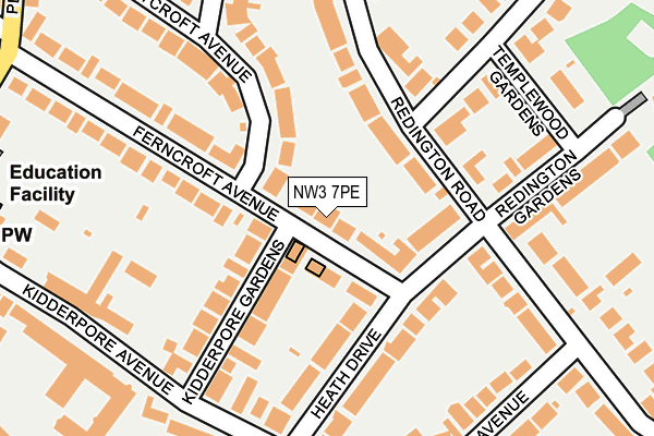 NW3 7PE map - OS OpenMap – Local (Ordnance Survey)
