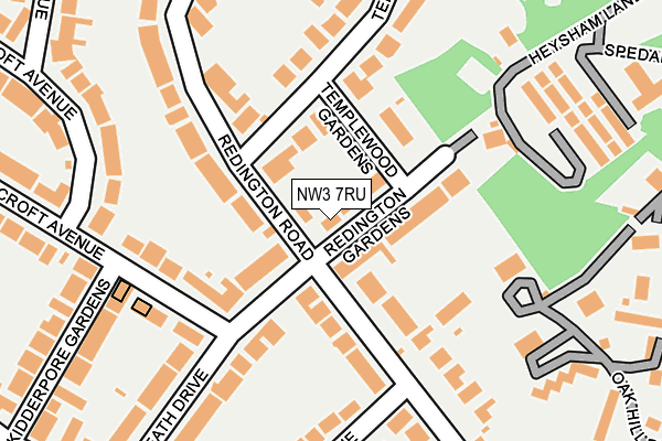 NW3 7RU map - OS OpenMap – Local (Ordnance Survey)