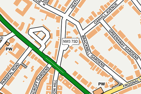 NW3 7SD map - OS OpenMap – Local (Ordnance Survey)