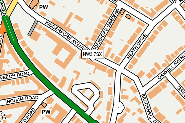 NW3 7SX map - OS OpenMap – Local (Ordnance Survey)