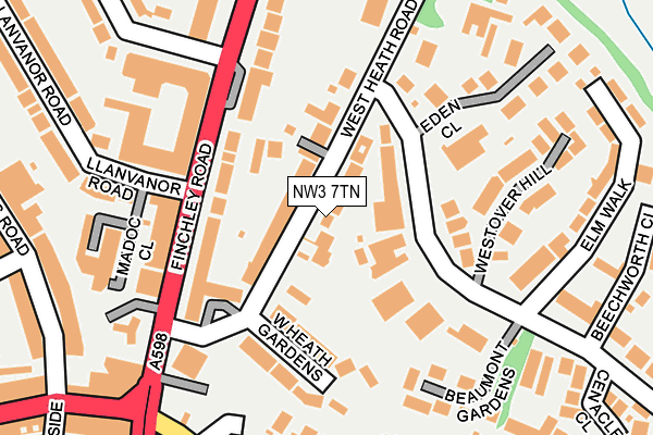 NW3 7TN map - OS OpenMap – Local (Ordnance Survey)