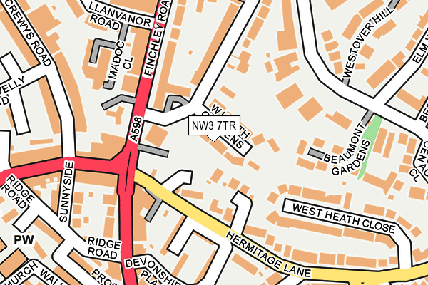 NW3 7TR map - OS OpenMap – Local (Ordnance Survey)
