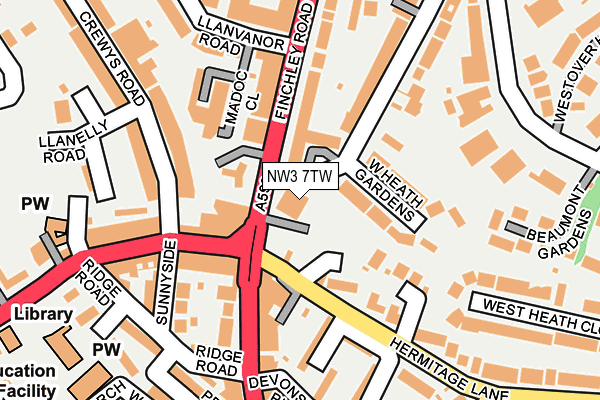 NW3 7TW map - OS OpenMap – Local (Ordnance Survey)