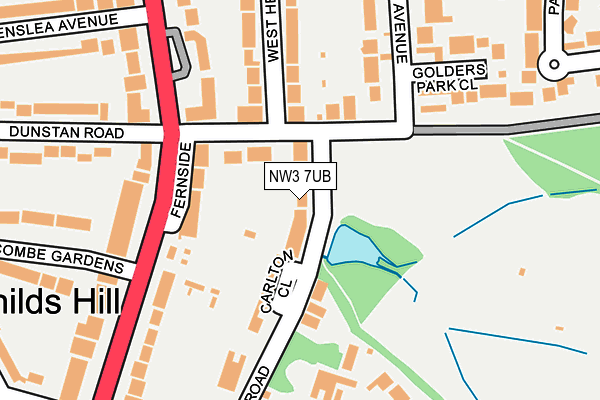 NW3 7UB map - OS OpenMap – Local (Ordnance Survey)