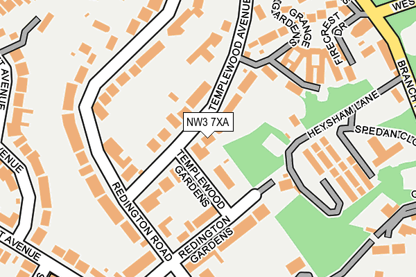 NW3 7XA map - OS OpenMap – Local (Ordnance Survey)