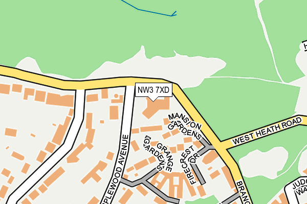 NW3 7XD map - OS OpenMap – Local (Ordnance Survey)