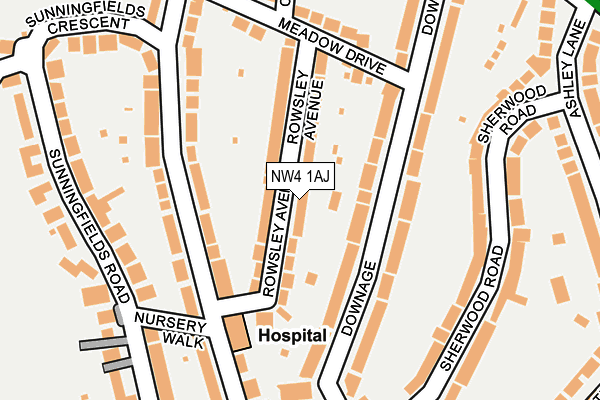 NW4 1AJ map - OS OpenMap – Local (Ordnance Survey)