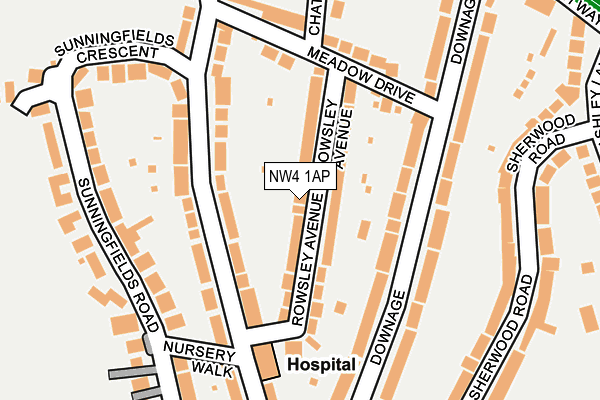 NW4 1AP map - OS OpenMap – Local (Ordnance Survey)