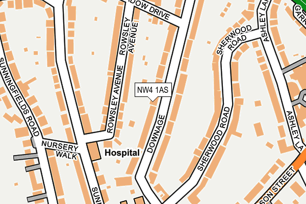NW4 1AS map - OS OpenMap – Local (Ordnance Survey)