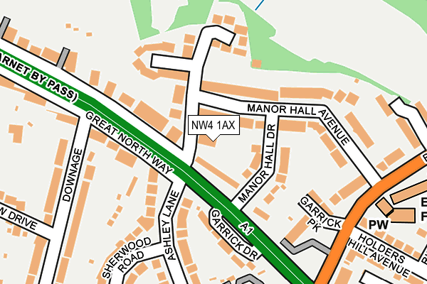 NW4 1AX map - OS OpenMap – Local (Ordnance Survey)