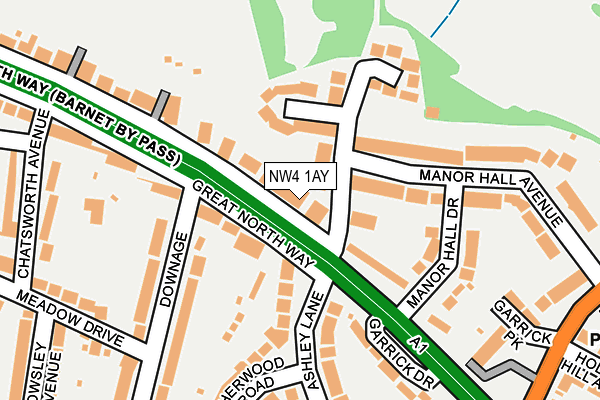 NW4 1AY map - OS OpenMap – Local (Ordnance Survey)