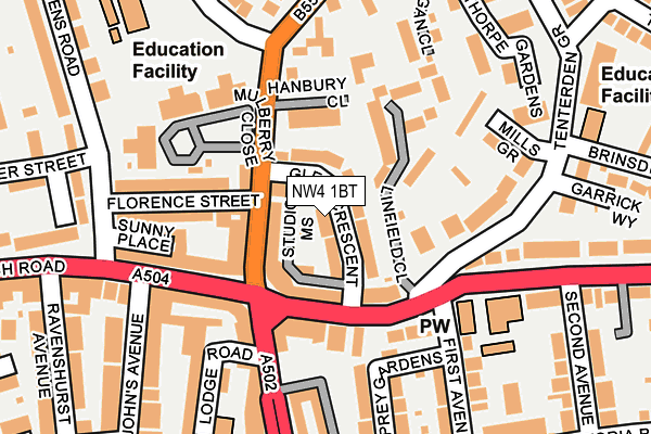 NW4 1BT map - OS OpenMap – Local (Ordnance Survey)