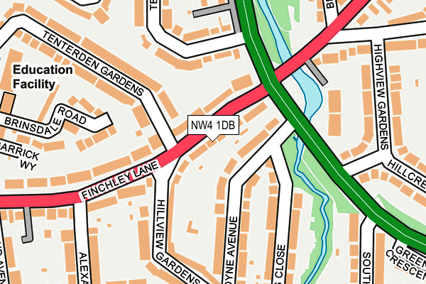 NW4 1DB map - OS OpenMap – Local (Ordnance Survey)