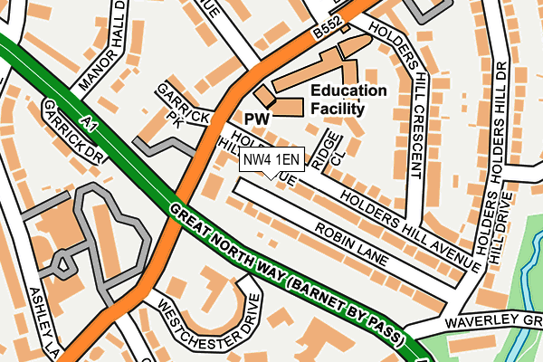 NW4 1EN map - OS OpenMap – Local (Ordnance Survey)