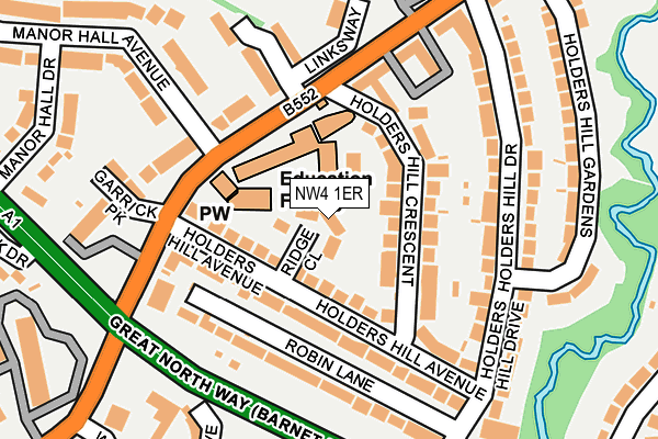 NW4 1ER map - OS OpenMap – Local (Ordnance Survey)