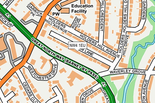 NW4 1EU map - OS OpenMap – Local (Ordnance Survey)