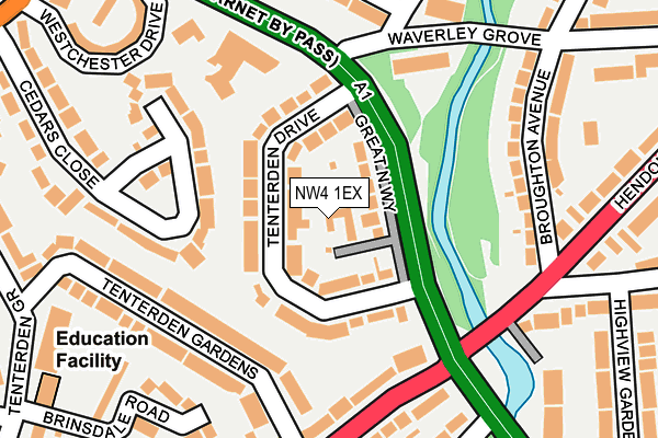 NW4 1EX map - OS OpenMap – Local (Ordnance Survey)