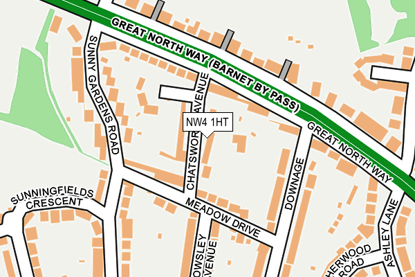 NW4 1HT map - OS OpenMap – Local (Ordnance Survey)
