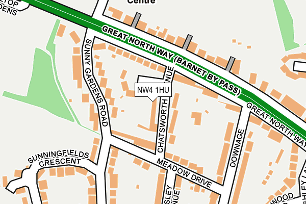 NW4 1HU map - OS OpenMap – Local (Ordnance Survey)