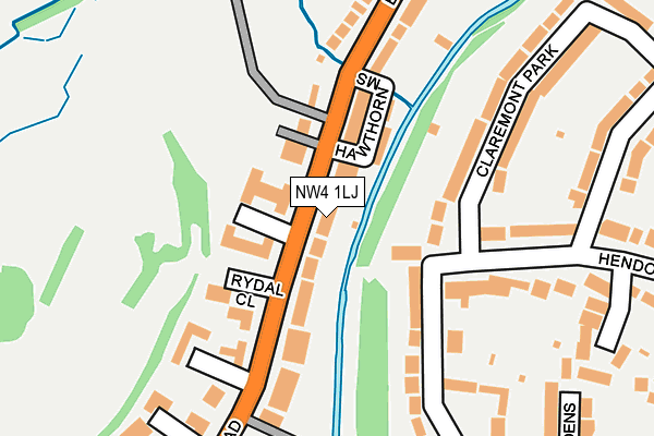 NW4 1LJ map - OS OpenMap – Local (Ordnance Survey)