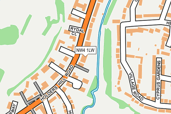 NW4 1LW map - OS OpenMap – Local (Ordnance Survey)