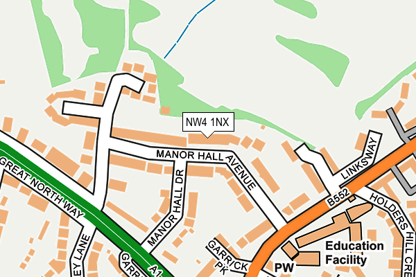 NW4 1NX map - OS OpenMap – Local (Ordnance Survey)