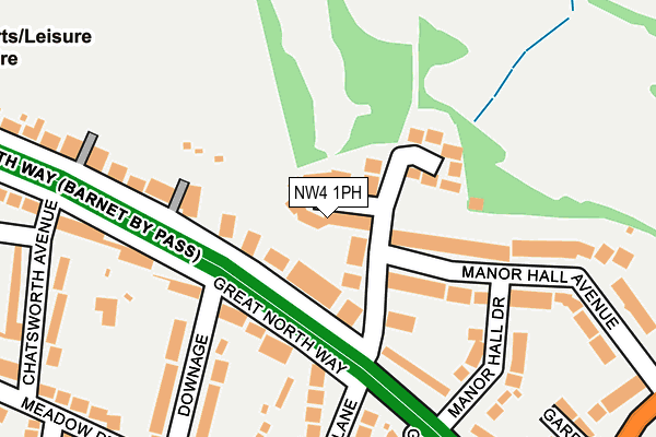 NW4 1PH map - OS OpenMap – Local (Ordnance Survey)
