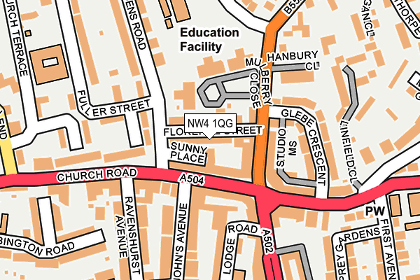 NW4 1QG map - OS OpenMap – Local (Ordnance Survey)