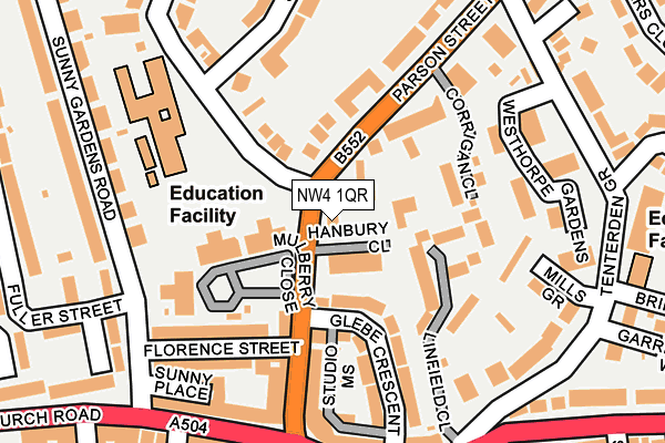 NW4 1QR map - OS OpenMap – Local (Ordnance Survey)