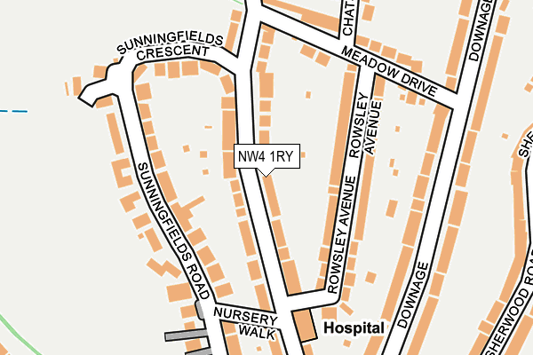 NW4 1RY map - OS OpenMap – Local (Ordnance Survey)