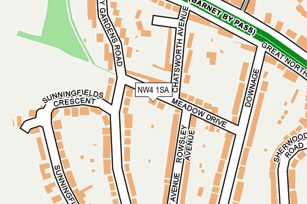 NW4 1SA map - OS OpenMap – Local (Ordnance Survey)