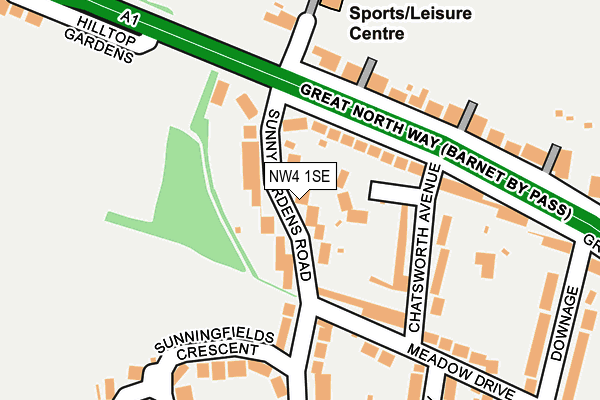 NW4 1SE map - OS OpenMap – Local (Ordnance Survey)