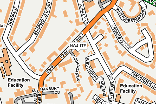 NW4 1TF map - OS OpenMap – Local (Ordnance Survey)