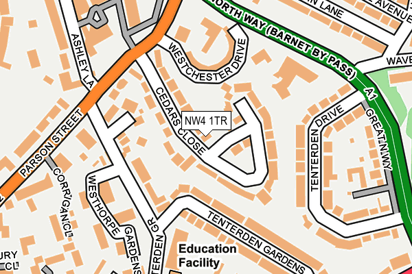 NW4 1TR map - OS OpenMap – Local (Ordnance Survey)
