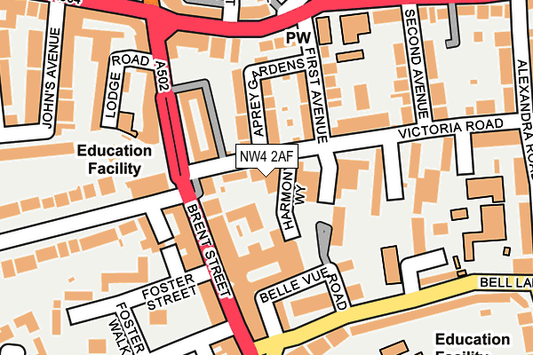 NW4 2AF map - OS OpenMap – Local (Ordnance Survey)
