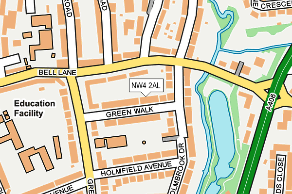 NW4 2AL map - OS OpenMap – Local (Ordnance Survey)