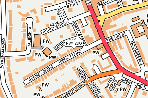 NW4 2DG map - OS OpenMap – Local (Ordnance Survey)