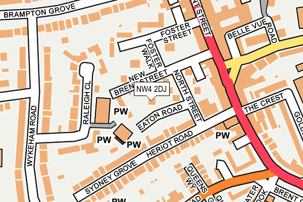 NW4 2DJ map - OS OpenMap – Local (Ordnance Survey)