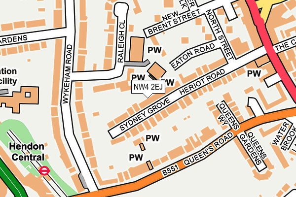 NW4 2EJ map - OS OpenMap – Local (Ordnance Survey)